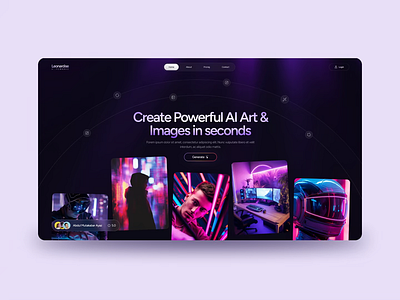 AI Art & Image Generation Website modern tech ui