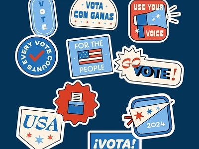 2024 Vote Illustration adobe illustrator design digital illustration illustration illustrator latina illustrator vote vote illustration voting icons voting stickers