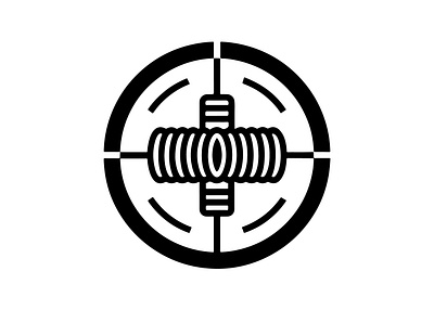 black and white symbol coil or inductor branding graphic design logo logotyp