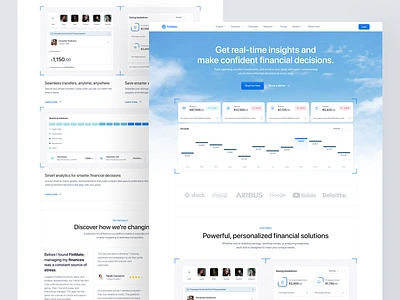 Fin Mate - Fintech Website Landing Page bank bento desain clean design digital banking digital wallet finance financial service fintech investment landing page modern transaction transfer ui uiux wallet web website