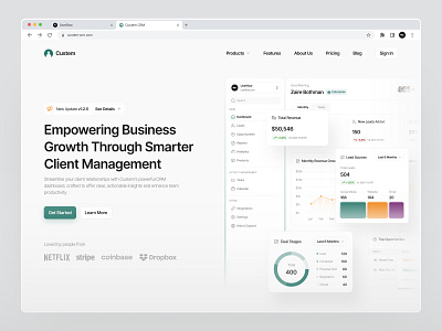CRM - Landing Page crm design hero landing page marketing saas section ui uidesign ux uxerflow web web app web design website website design