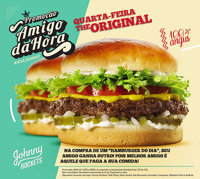 Johnny Rorckets (Amigo da Hora) - Social Media beverages branding burger design fast food food graphic design illustrator johnny rockets photoshop restaurant social media