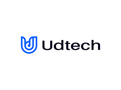 Udtech Logo brand branding graphic design illustration letter ud lettermark logo technology logo typography ud logo ud tech workmark