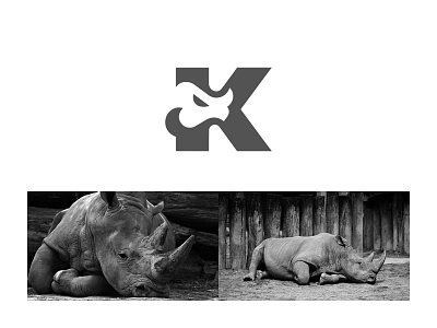 Modern Letter K Rhino Typography ready-made logo for sale 3d anhdodes animation branding design graphic design illustration logo logo design logo designer logodesign minimalist logo minimalist logo design motion graphics ui