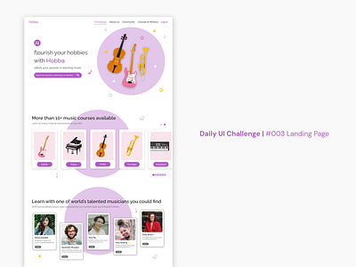 Landing Page | Daily UI Challenge #003 003 daily ui 003 dailyui dailyui.com design landing page music ui ui design uiux ux ux design web design website