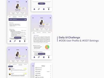 User Profile & Settings | Daily UI Challenge #006 & #007 dailyui dailyui.com design figma settings ui ui design uiux user profile ux ux design