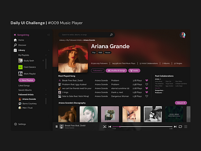 Music Player | Daily UI Challenge #009 009 daily ui challenge dailyui dailyui.com design music music player ui ui design uiux ux ux design web design website