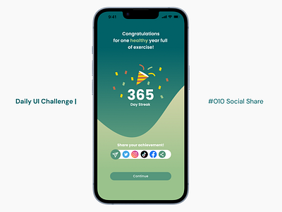 Social Share | Daily UI Challenge #010 010 daily ui dailyui.com design health app mobile mobile design social share ui ui design uiux ux ux design