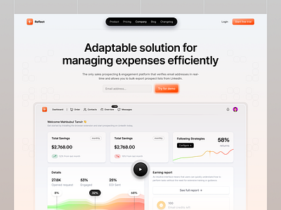 SaaS Website - Landing Page dashboard dashboard design design financial landing page management modern saas saas landing page saas website ui ux web design website design