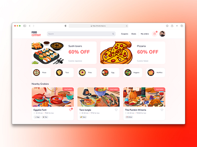 FoodCompany - A Food Delivery Web App ui uiux userexperience userinterface webapp