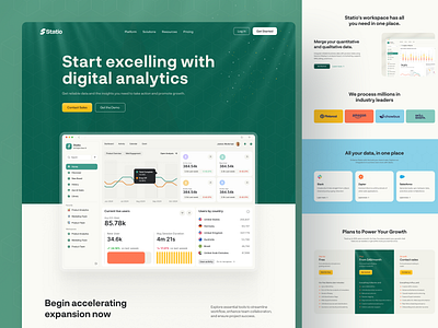 Statio - Data Analytics Platform agency ai analytics business chart dashboard data data management design fintech graph homepage landing page saas typography ui user interface ux web design website design