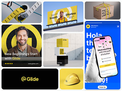 Glide Movers & Truck - Branding Design app design branding delivery design filllo furniture glide graphic design logo marketplace movers ondemand service print design product transportation