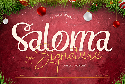 Saloma Signature branding cheerful christmas christmas card christmas font duo font duo script font festive flair font font design font style holiday season joyful lettering logo type playful script typeface