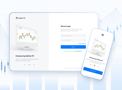 Galileo FX: Automated Trading Solution UI 3d automated trading branding chart ui design designer financialgrowth forex trading galileofx investmentmadeeasy login page logo marketanalysis trading robot trading solutions trading tools ui uiux web design wizard login