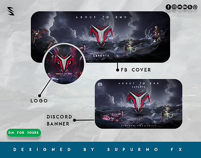 Esports LOGO design and cover for fb and discord banner cover discord graphic design logo