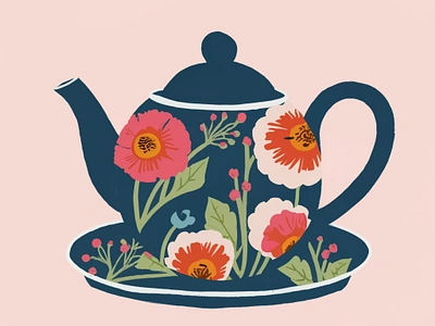 Floral tea illustration graphic design illustrations logo