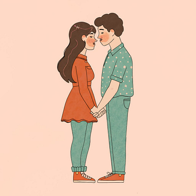 Valentine couple illustration graphic design illustrations logo