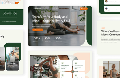 Yoga Studio Landing Page branding design landing page ui ui design ui ux uiux ux ux design web design web page website website design yoga yoga studio