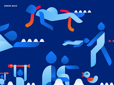 swimmax brand illustrations graphic identity graphic illustrations health infants kids longevity sport identity sport illustrations swim swim academy swimmers toddler training training brand training identity