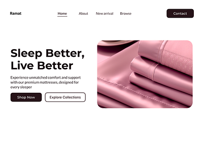 Mattress-selling website landing page bed design figma landing page mattress sleep ui uiux ux webdesign website design