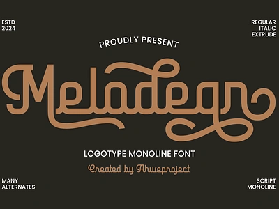 Melodean - Monoline Font signature