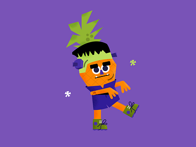 Fruits X Halloween: Spooky Squad! bolts boots design frankenstein fruit graphic design halloween illustration october pineapple series spooky stickers tropical type vector