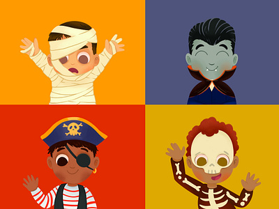 Halloween Illustrations. Monsters art branding characterdesign conceptart digital art digitalart dracula game graphic design halloween halloweenart illustration kids ikkustration kidsillustration mummy pirate procreate pumpkin skeleton spookyseason