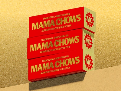 Mama Chows - Chili oil branding branding chili oil chinese food gold graphic design logo logotype packaging spicy visual identity