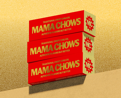 Mama Chows - Chili oil branding branding chili oil chinese food gold graphic design logo logotype spicy visual identity