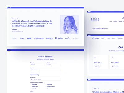 Get in touch — Untitled UI contact page contact us form minimal testimonial web design