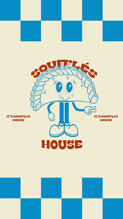 SOUFFLES HOUSE LOGO - BRANDING brand branding character design food foodlogo graphic design illustrator logo restaurant vector