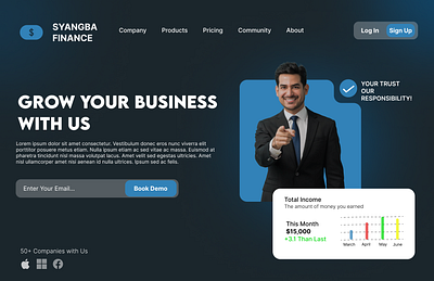 Landing Page for Finance Organization ui ux design web design