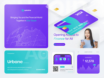 Qukoine - Fintech Visual Branding animate b2b brand brand identity branding dipa inhouse finance fintech icon logo logo design logo type minimalist modern payment saas simple startup symbol tech company