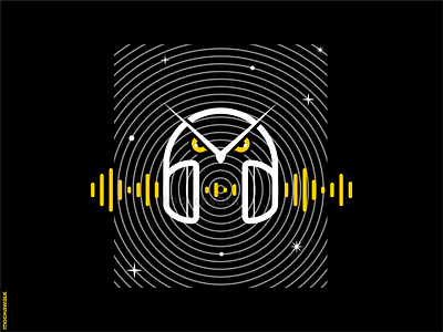 Sound of Nocturne animal bird graphic design headphone illustration night nocturne owl sound wave