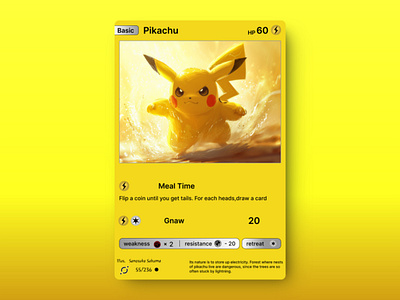 Responsive Pikachu Card pikachu card responsive card design responsive ui ui ux