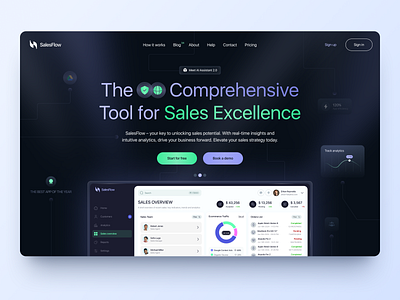 SalesFlow - Web Design for Finance design interface product service startup ui ux web website