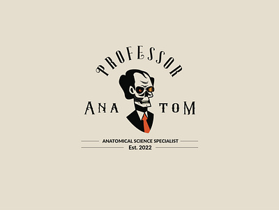 Professor ANATOM anatomy art brand mark character education identity identity design illustration logo mascot opera glass professor scientist skull teacher vector