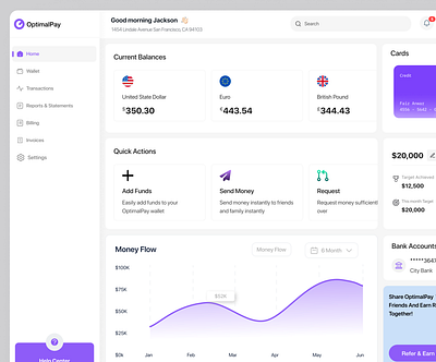 OptimalPay - Finance WebApp Dashboard b2b banking conversion currency dashboard dashboard design design figma design finance fintech fintech dashboard fintech webapp product design saas transaction ui ui design uiux ux webapp dashboard