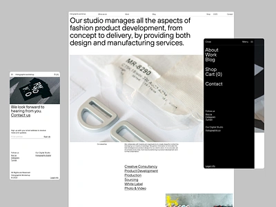 Holographik Workshop clean layout minimal typography website whitespace