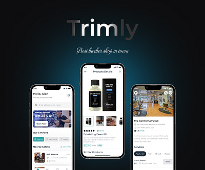 Trimly - Salon Mobile App UI Design barber shop app barber shop ui design salon app salon app ui salon management app ui ui design uiux