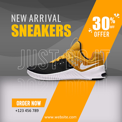 Stylish and Comfortable Sneakers Poster design graphic design promotional visualdesign