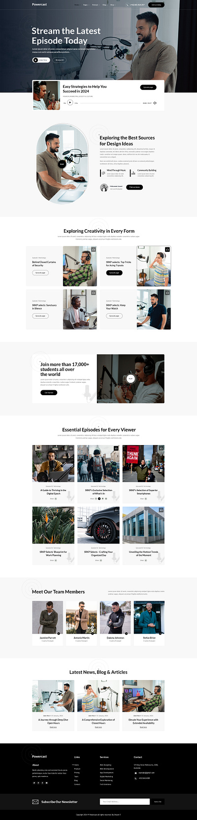 Powercast – Podcast Elementor WordPress Theme adio blog podcast