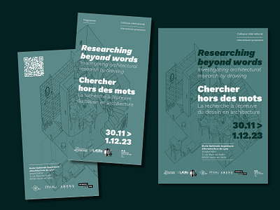 Colloque Chercher hors des mots/Researching beyond words graphic design poster program typography