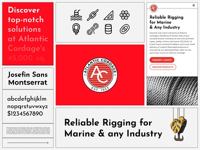 Atlantic Cordage Branding atlantic cordage boat brand book brand identity branding colors cordage font identity logo design