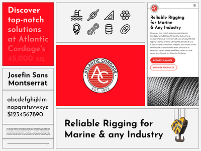 Atlantic Cordage Branding atlantic cordage boat brand book brand identity branding colors cordage font identity logo design