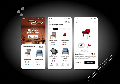 Furniture sale mobile app ui mobile mobile app online shopping ui