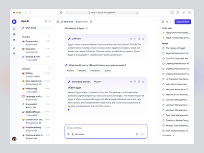 Ai chatting page ai ai chat ai chating ai design ai response ai saas clean conversation generative ai large language model large language saas llm saas minimal modern semiflat ui ux