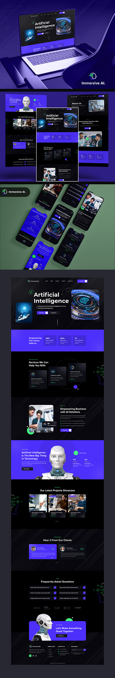 Immersive AI - Web Design Using Figma artifical intelligence figma interaction design responsive design ui design uiux web design