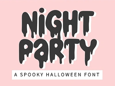 Nitght Party - A Halloween Font 70s font 80s font a halloween font boho font bold font bubble font bubbly font cursive font groovy font halloween font hippie font nitght party a halloween font quirky font retro font scary font spooky font swirl font trendy font vintage font y2k