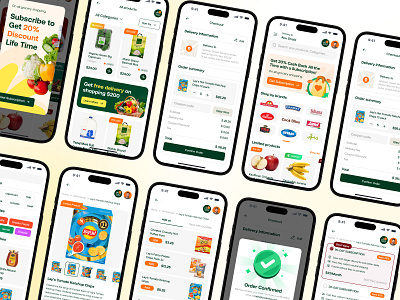 Grocery shopping mobile app design, responsive UI UX design android app designer app design app designer branding design agency ecommerce app design focotik food website grocery mobile app grocery shopping ios app designer mobile app design mobile app designer mobile app ui responsive ui ux design rtl ui ui ux design user interface ux